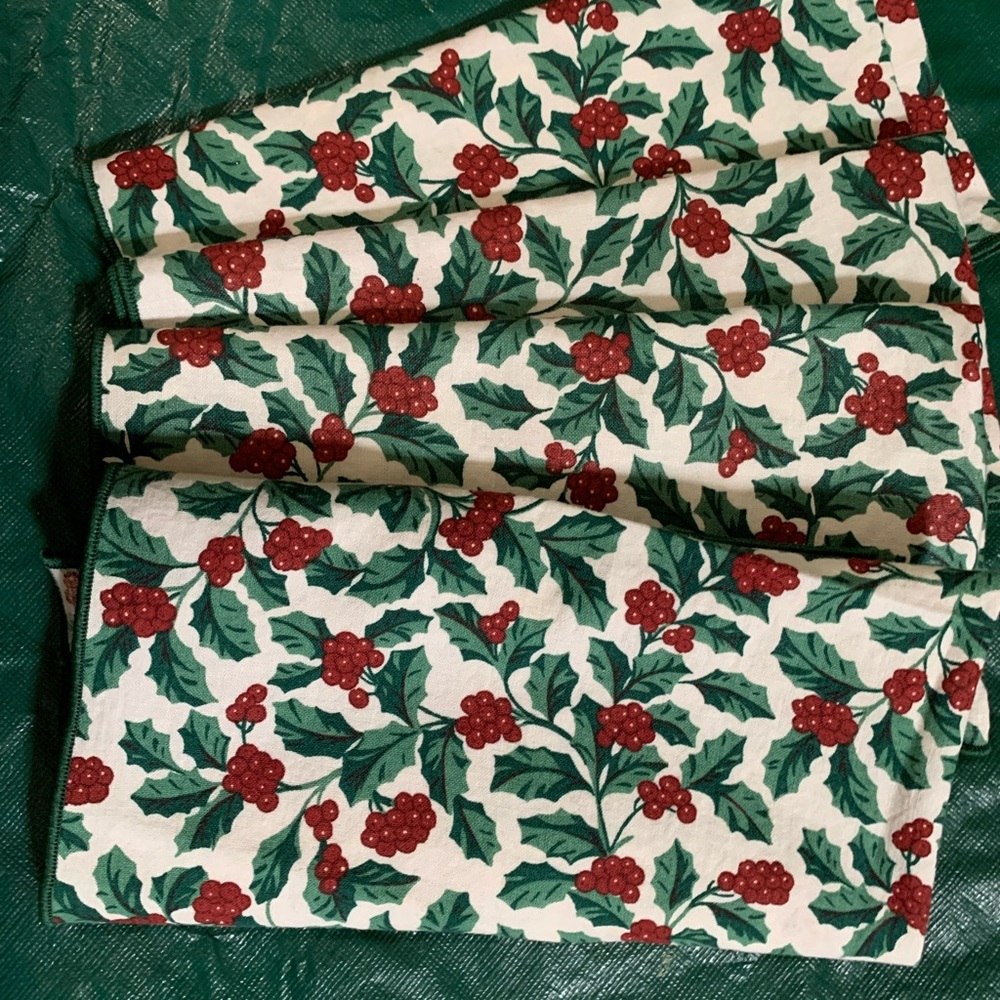 Festive Holly Print Napkins